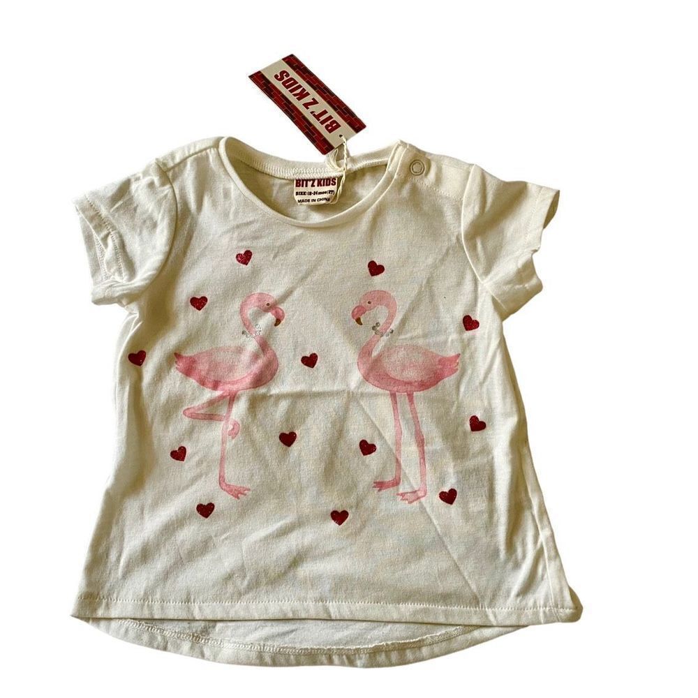 Toddler Girl’s Flamingo Short-sleeve T-shirt, 18-24m NWT